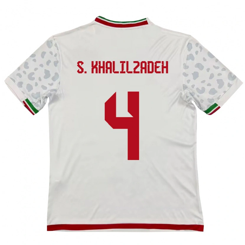 Danxen Niño Camiseta Irán Shojae Khalilzadeh #4 Blanco Rojo 1ª Equipación 26-28 La Camisa México