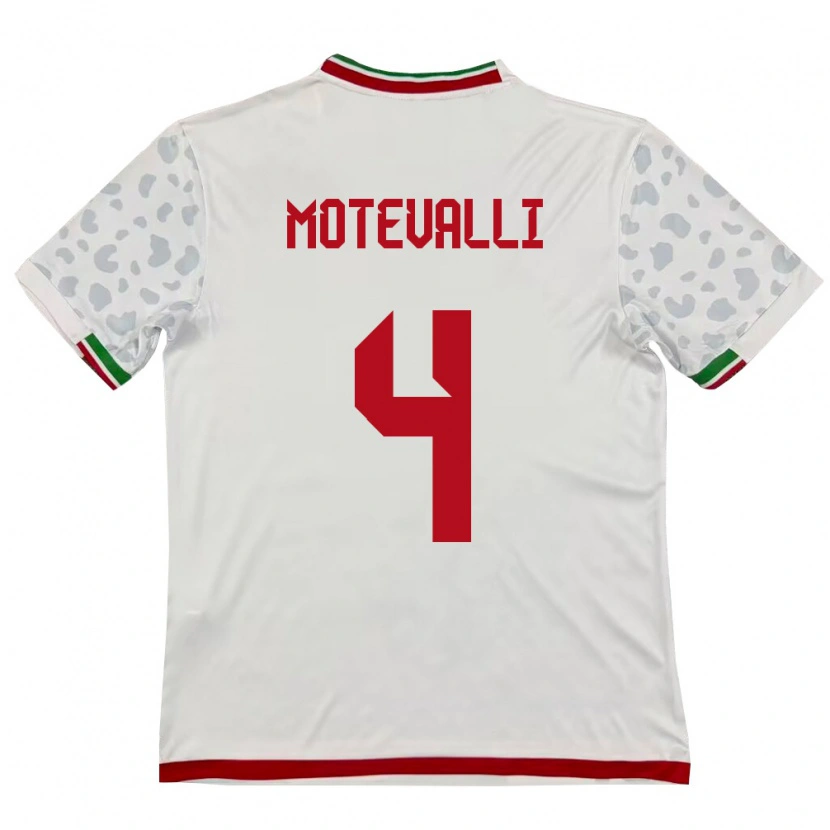 Danxen Niño Camiseta Irán Melika Motevalli #4 Blanco Rojo 1ª Equipación 26-28 La Camisa México