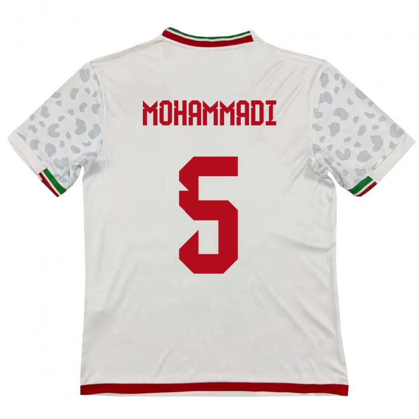 Danxen Niño Camiseta Irán Milad Mohammadi #5 Blanco Rojo 1ª Equipación 26-28 La Camisa México