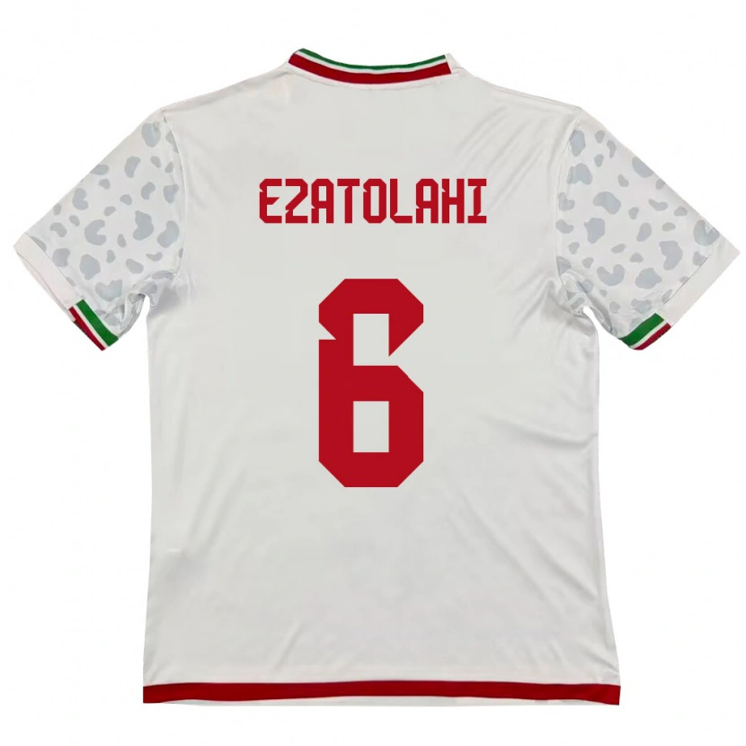 Danxen Niño Camiseta Irán Saeed Ezatolahi #6 Blanco Rojo 1ª Equipación 26-28 La Camisa México