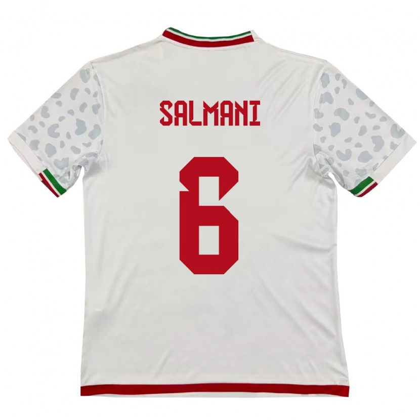 Danxen Niño Camiseta Irán Yasin Salmani #6 Blanco Rojo 1ª Equipación 26-28 La Camisa México