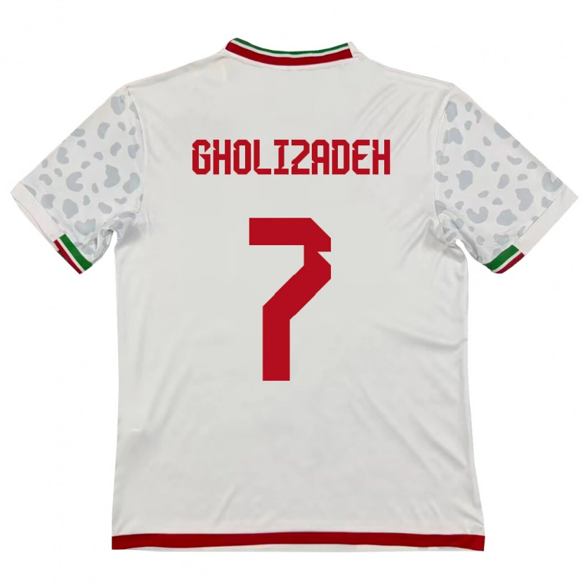 Danxen Niño Camiseta Irán Esmaeil Gholizadeh #7 Blanco Rojo 1ª Equipación 26-28 La Camisa México