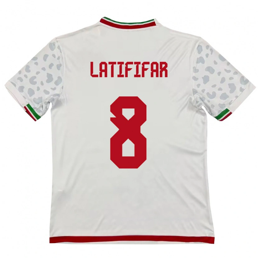 Danxen Niño Camiseta Irán Pouria Latififar #8 Blanco Rojo 1ª Equipación 26-28 La Camisa México