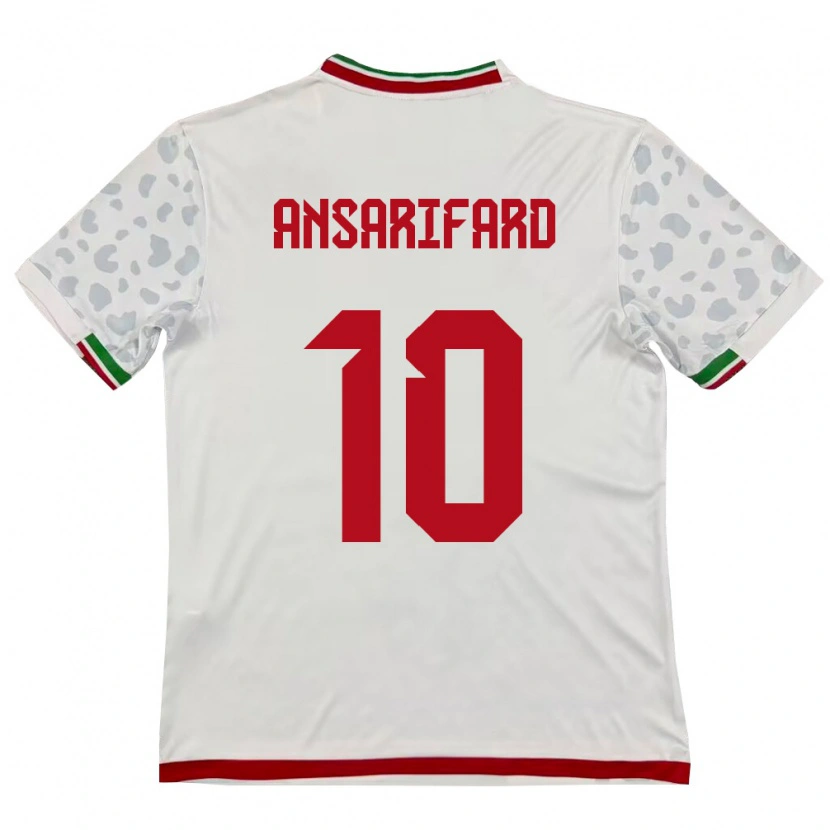 Danxen Niño Camiseta Irán Karim Ansarifard #10 Blanco Rojo 1ª Equipación 26-28 La Camisa México