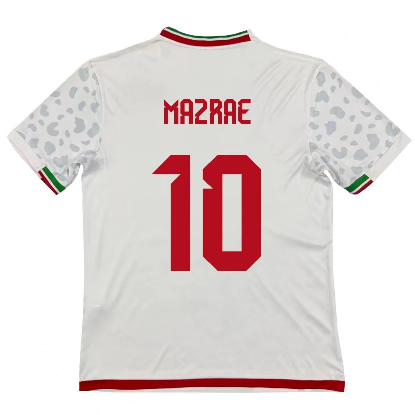 Danxen Niño Camiseta Irán Yousef Mazrae #10 Blanco Rojo 1ª Equipación 26-28 La Camisa México