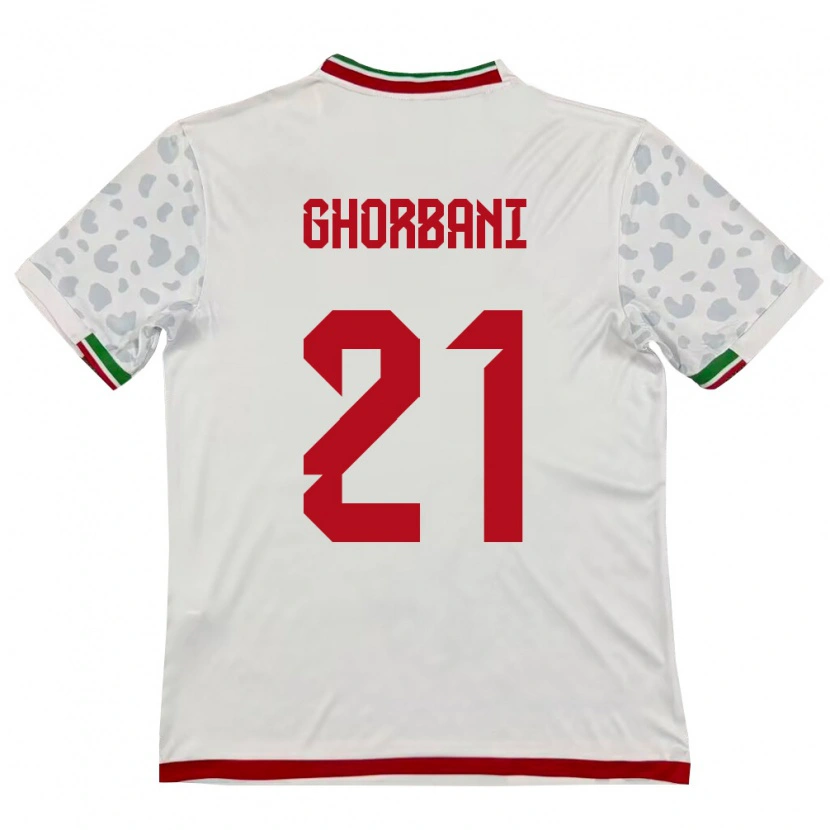 Danxen Niño Camiseta Irán Mohammad Ghorbani #21 Blanco Rojo 1ª Equipación 26-28 La Camisa México