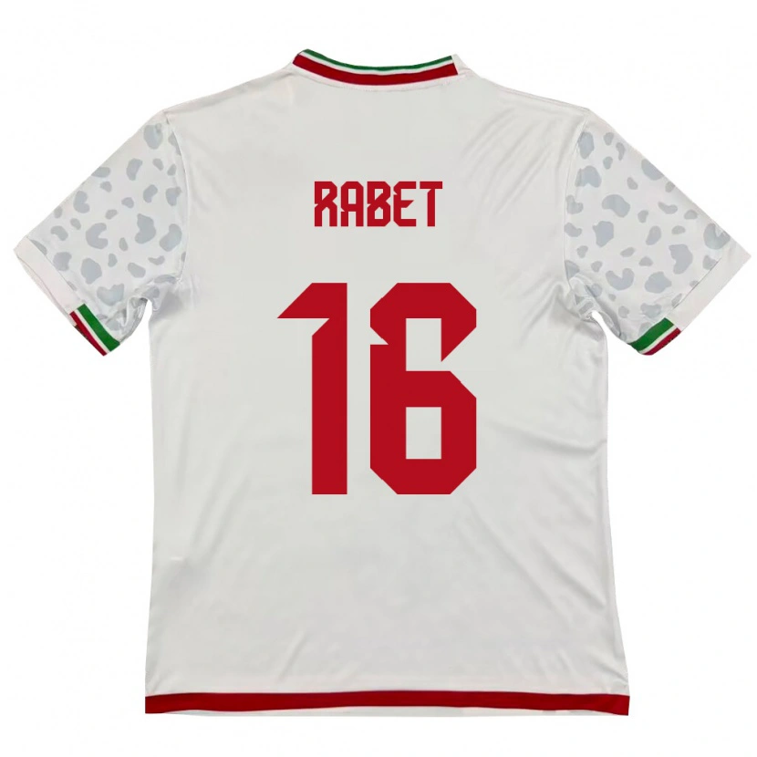 Danxen Niño Camiseta Irán Fardin Rabet #16 Blanco Rojo 1ª Equipación 26-28 La Camisa México