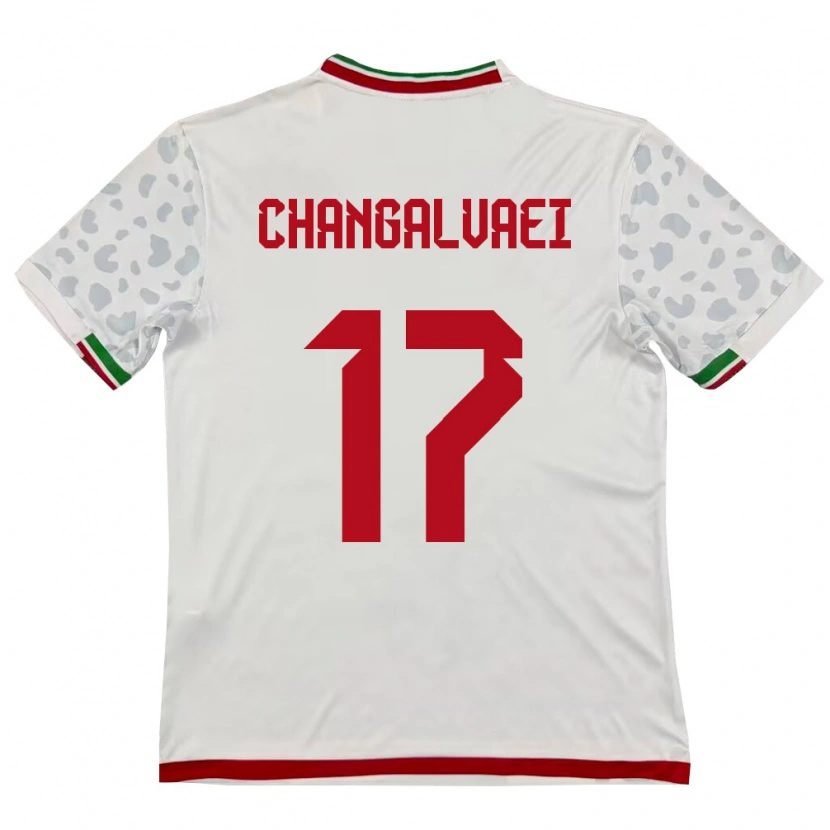 Danxen Niño Camiseta Irán Amirreza Changalvaei #17 Blanco Rojo 1ª Equipación 26-28 La Camisa México