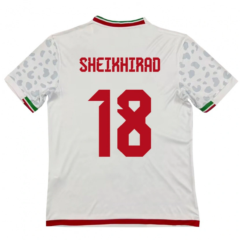 Danxen Niño Camiseta Irán Amirreza Sheikhirad #18 Blanco Rojo 1ª Equipación 26-28 La Camisa México