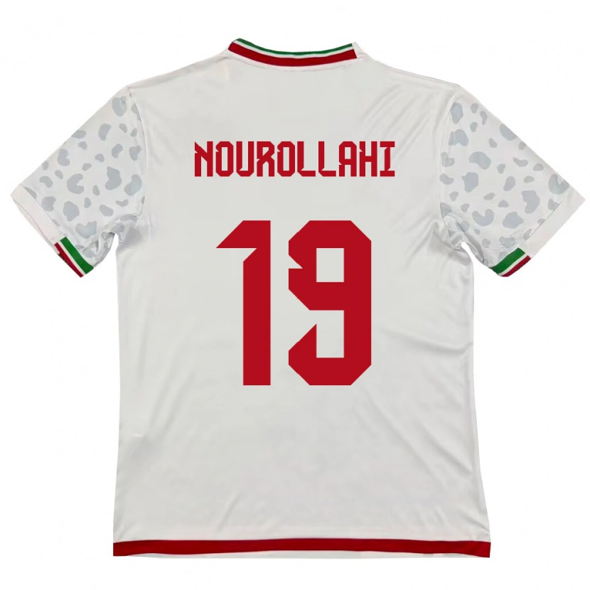 Danxen Niño Camiseta Irán Ahmad Nourollahi #19 Blanco Rojo 1ª Equipación 26-28 La Camisa México