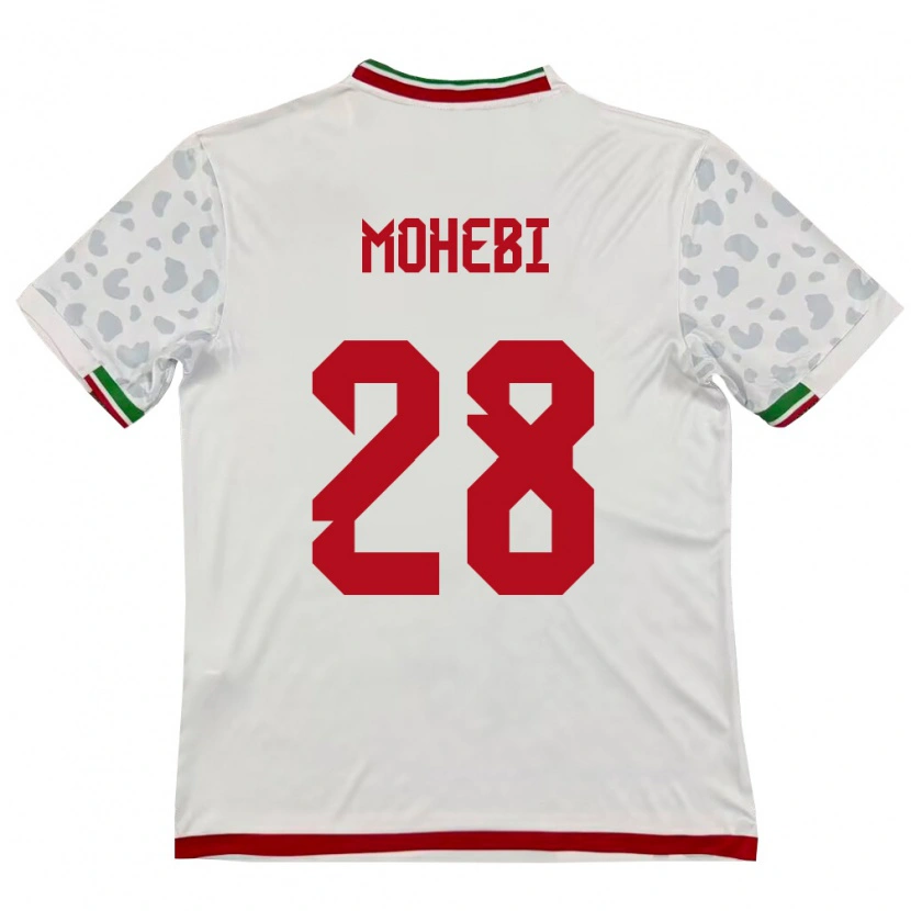 Danxen Niño Camiseta Irán Mohammadmehdi Mohebi #28 Blanco Rojo 1ª Equipación 26-28 La Camisa México