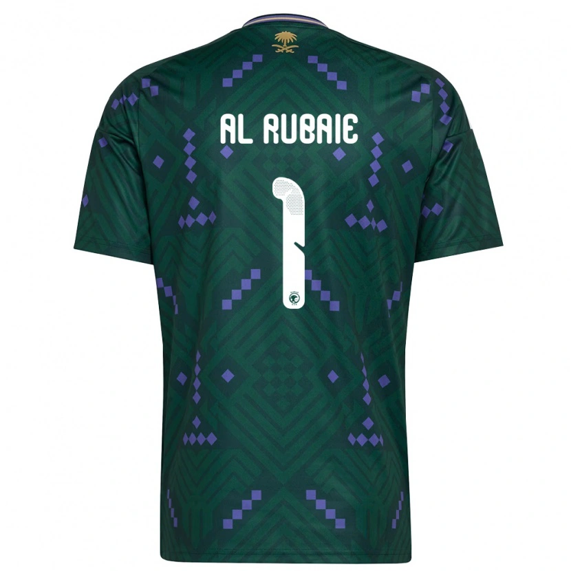 Danxen Niño Camiseta Arabia Saudita Mohammed Al Rubaie #1 Verde Púrpura Blanco 1ª Equipación 26-28 La Camisa México