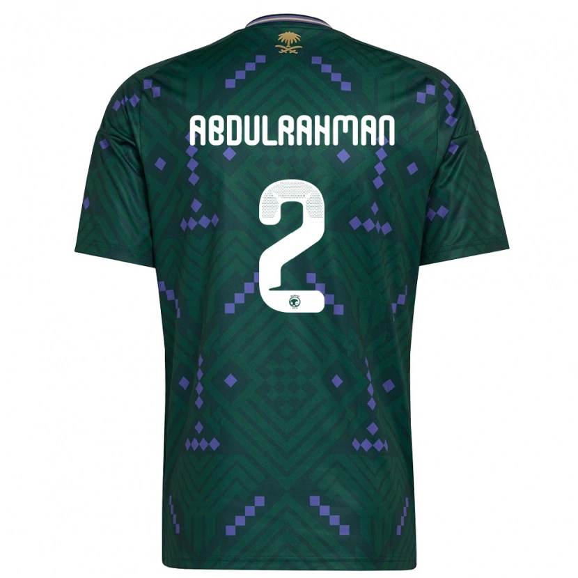 Danxen Niño Camiseta Arabia Saudita Mohammed Abdulrahman #2 Verde Púrpura Blanco 1ª Equipación 26-28 La Camisa México