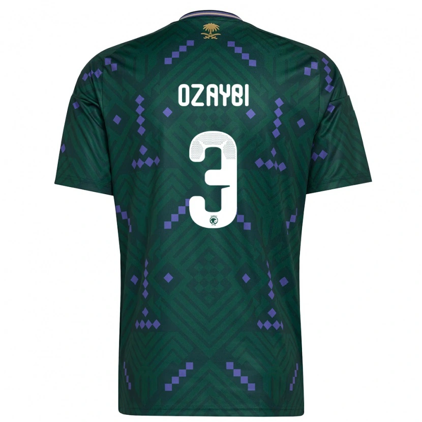 Danxen Niño Camiseta Arabia Saudita Raed Ozaybi #3 Verde Púrpura Blanco 1ª Equipación 26-28 La Camisa México