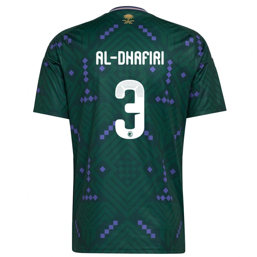 Danxen Niño Camiseta Arabia Saudita Yasser Al-Dhafiri #3 Verde Púrpura Blanco 1ª Equipación 26-28 La Camisa México