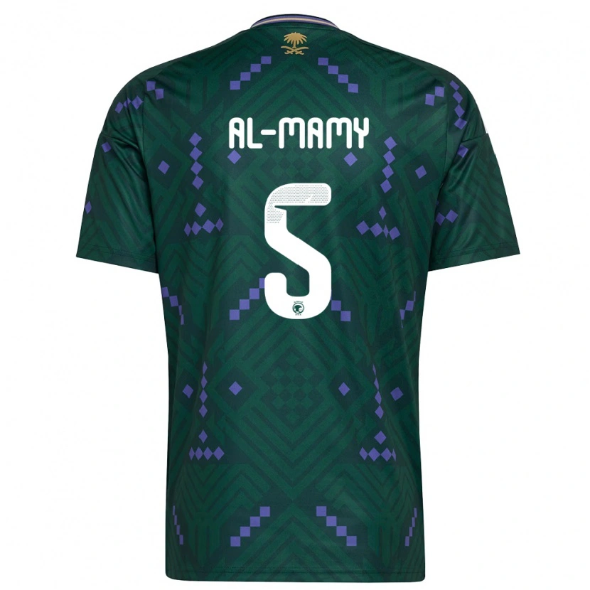 Danxen Niño Camiseta Arabia Saudita Abdulrahman Al-Mami #5 Verde Púrpura Blanco 1ª Equipación 26-28 La Camisa México