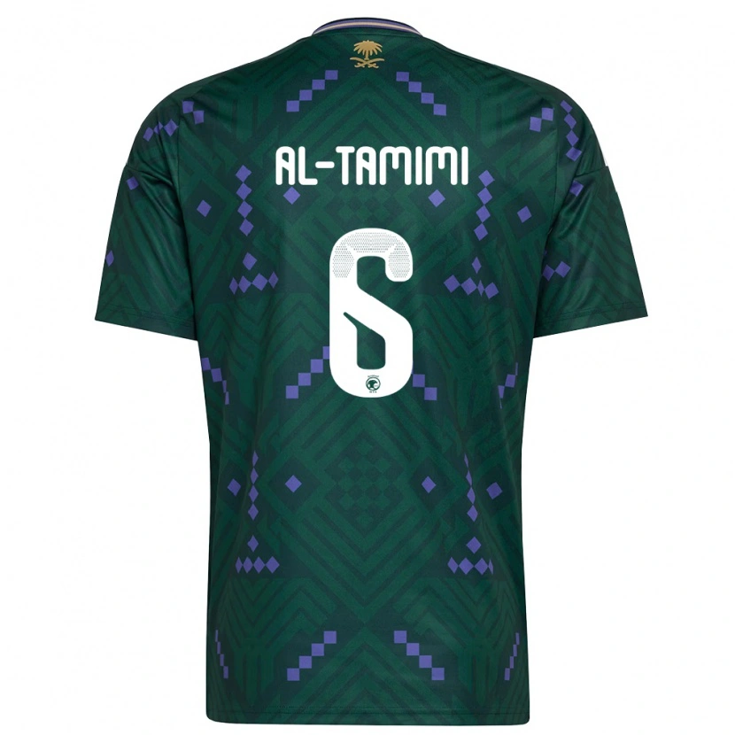 Danxen Niño Camiseta Arabia Saudita Maryam Al Tamimi #6 Verde Púrpura Blanco 1ª Equipación 26-28 La Camisa México