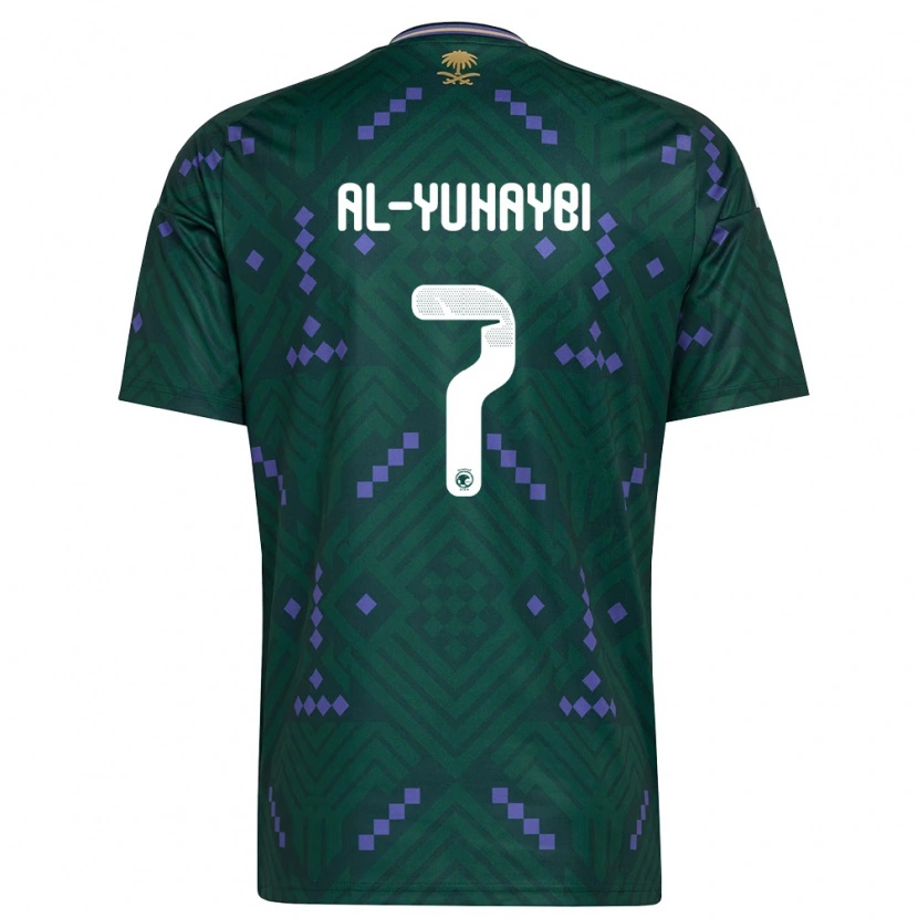 Danxen Niño Camiseta Arabia Saudita Amar Al-Yuhaybi #7 Verde Púrpura Blanco 1ª Equipación 26-28 La Camisa México