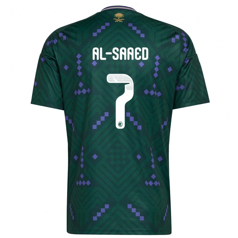 Danxen Niño Camiseta Arabia Saudita Turki Al-Saeed #7 Verde Púrpura Blanco 1ª Equipación 26-28 La Camisa México