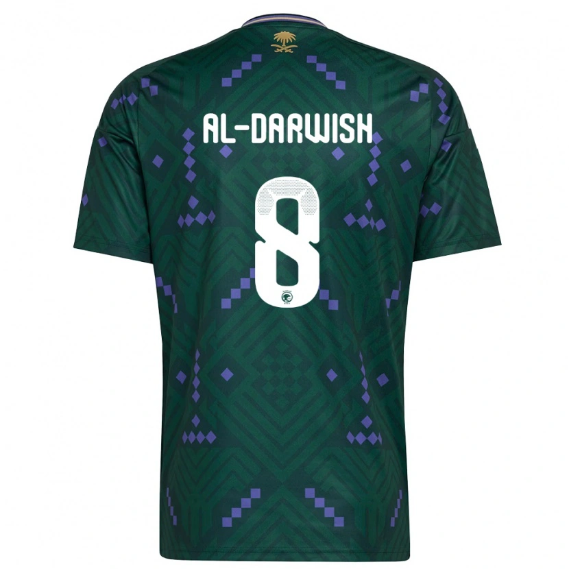Danxen Niño Camiseta Arabia Saudita Mohammed Al-Darwish #8 Verde Púrpura Blanco 1ª Equipación 26-28 La Camisa México