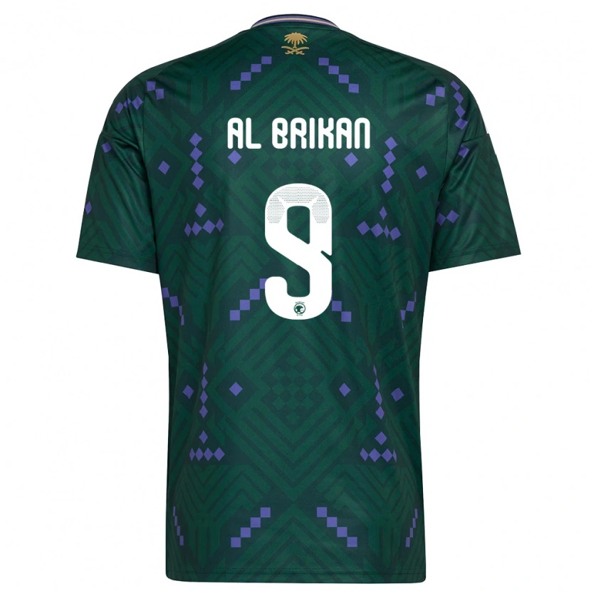 Danxen Niño Camiseta Arabia Saudita Feras Al Brikan #9 Verde Púrpura Blanco 1ª Equipación 26-28 La Camisa México