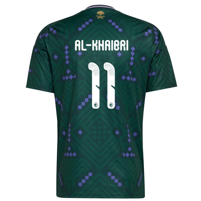 Danxen Niño Camiseta Arabia Saudita Thamer Al-Khaibri #11 Verde Púrpura Blanco 1ª Equipación 26-28 La Camisa México