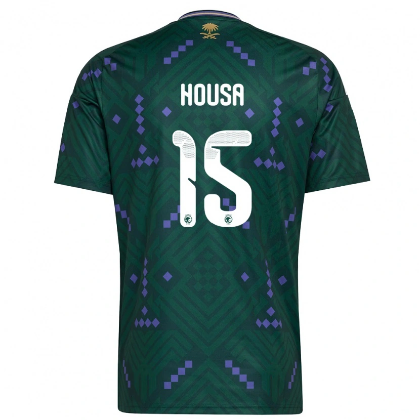 Danxen Niño Camiseta Arabia Saudita Eyad Housa #15 Verde Púrpura Blanco 1ª Equipación 26-28 La Camisa México