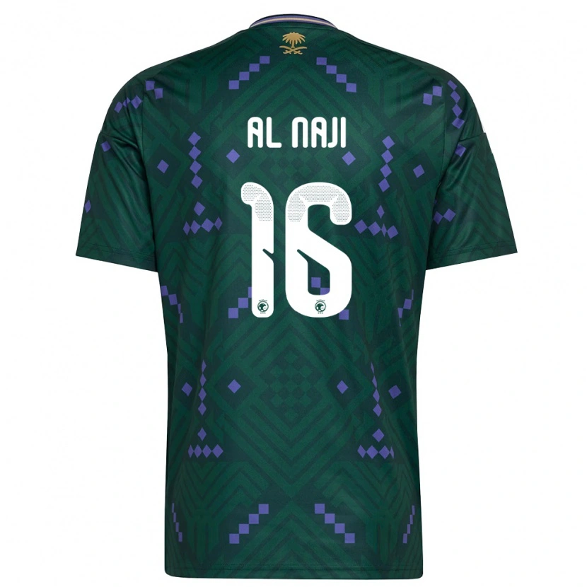 Danxen Niño Camiseta Arabia Saudita Sami Al Naji #16 Verde Púrpura Blanco 1ª Equipación 26-28 La Camisa México