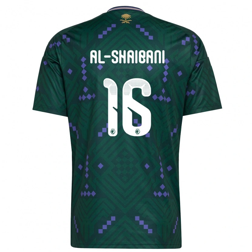 Danxen Niño Camiseta Arabia Saudita Asrar Al Shaibani #16 Verde Púrpura Blanco 1ª Equipación 26-28 La Camisa México