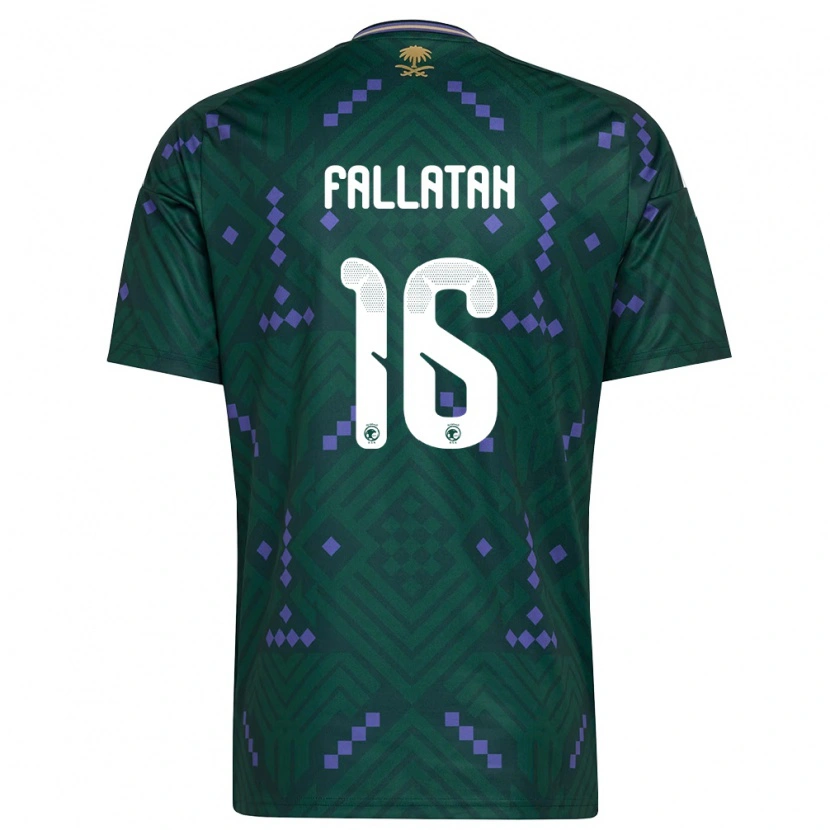 Danxen Niño Camiseta Arabia Saudita Ayman Fallatah #16 Verde Púrpura Blanco 1ª Equipación 26-28 La Camisa México