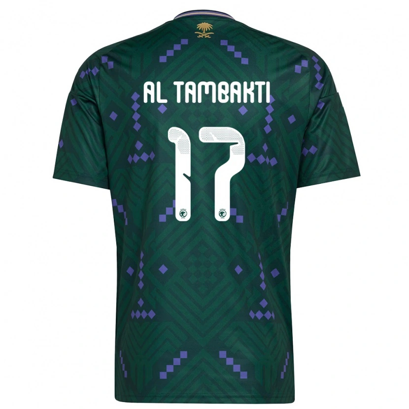 Danxen Niño Camiseta Arabia Saudita Hassan Al Tambakti #17 Verde Púrpura Blanco 1ª Equipación 26-28 La Camisa México