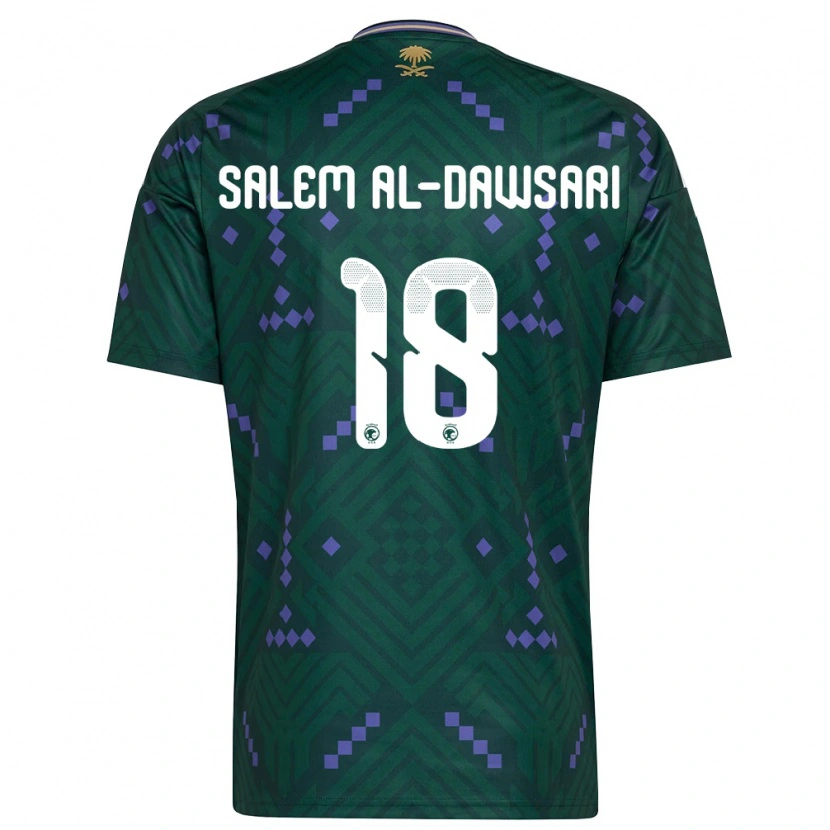 Danxen Niño Camiseta Arabia Saudita Nawaf Salem Al-Dawsari #18 Verde Púrpura Blanco 1ª Equipación 26-28 La Camisa México