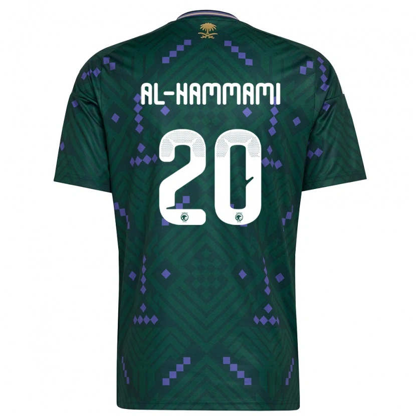 Danxen Niño Camiseta Arabia Saudita Hammam Al-Hammami #20 Verde Púrpura Blanco 1ª Equipación 26-28 La Camisa México