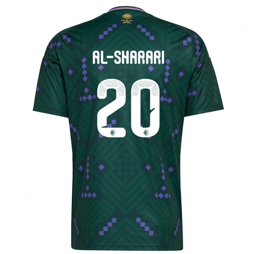Danxen Niño Camiseta Arabia Saudita Essa Al-Sharari #20 Verde Púrpura Blanco 1ª Equipación 26-28 La Camisa México