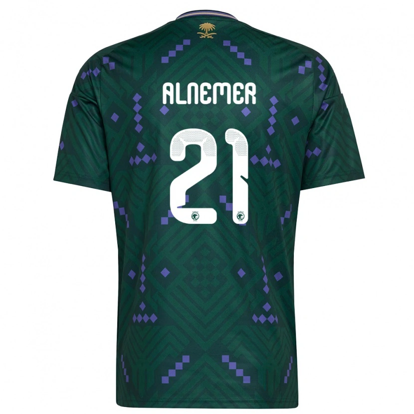 Danxen Niño Camiseta Arabia Saudita Meshari Alnemer #21 Verde Púrpura Blanco 1ª Equipación 26-28 La Camisa México
