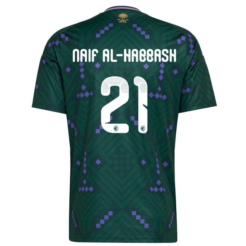 Danxen Niño Camiseta Arabia Saudita Azzam Naif Al-Habbash #21 Verde Púrpura Blanco 1ª Equipación 26-28 La Camisa México