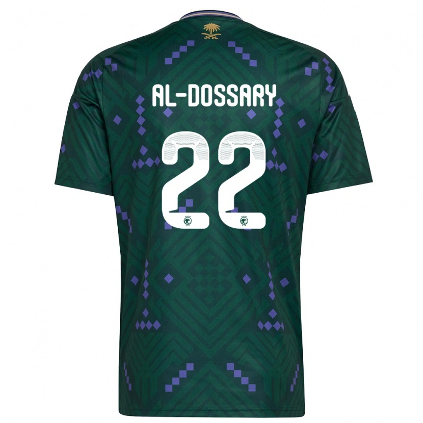 Danxen Niño Camiseta Arabia Saudita Khalid Al-Dossary #22 Verde Púrpura Blanco 1ª Equipación 26-28 La Camisa México