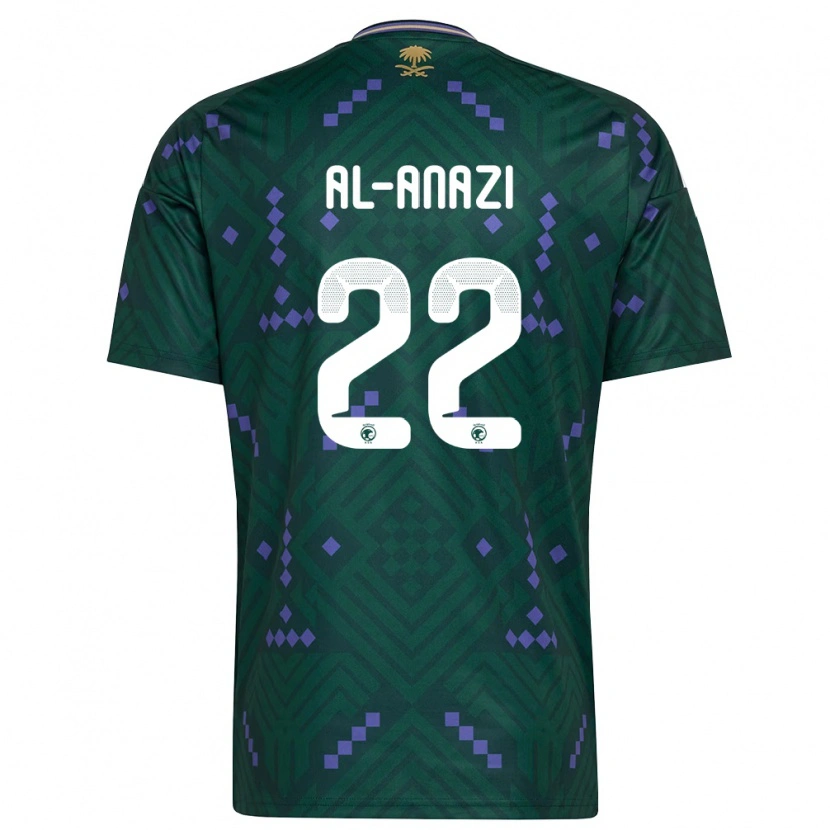 Danxen Niño Camiseta Arabia Saudita Lama Al Anazi #22 Verde Púrpura Blanco 1ª Equipación 26-28 La Camisa México