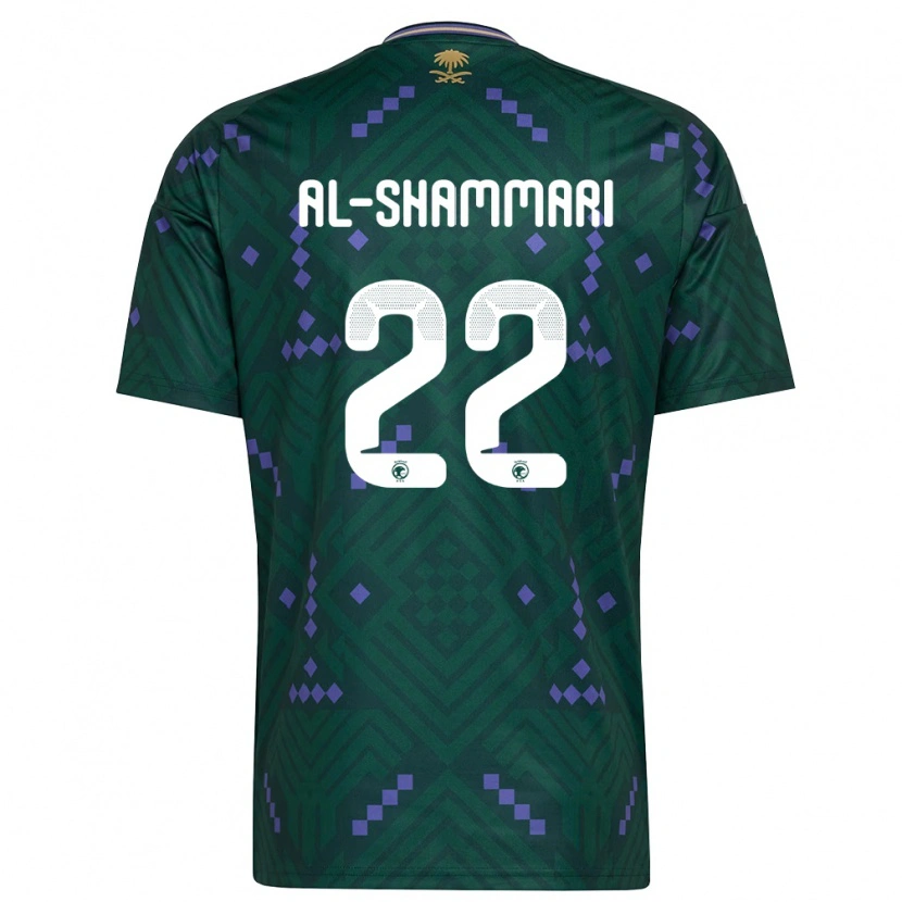 Danxen Niño Camiseta Arabia Saudita Affas Al-Shammari #22 Verde Púrpura Blanco 1ª Equipación 26-28 La Camisa México