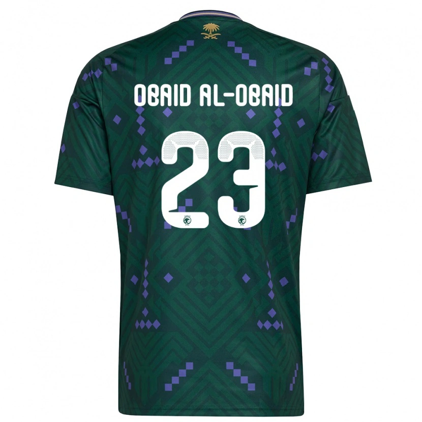 Danxen Niño Camiseta Arabia Saudita Abdulrahman Obaid Al-Obaid #23 Verde Púrpura Blanco 1ª Equipación 26-28 La Camisa México