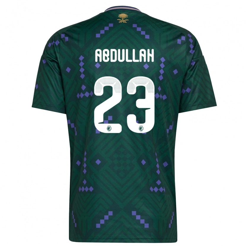 Danxen Niño Camiseta Arabia Saudita Nawaf Abdullah #23 Verde Púrpura Blanco 1ª Equipación 26-28 La Camisa México