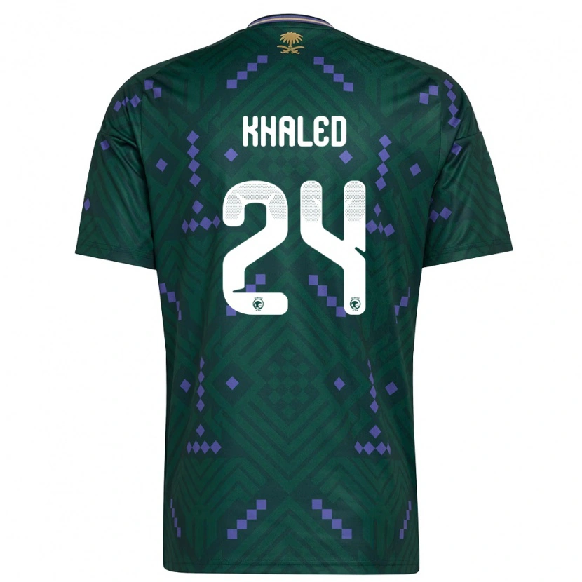 Danxen Niño Camiseta Arabia Saudita Atheer Khaled #24 Verde Púrpura Blanco 1ª Equipación 26-28 La Camisa México