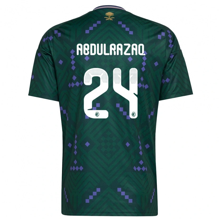 Danxen Niño Camiseta Arabia Saudita Aseel Abdulrazaq #24 Verde Púrpura Blanco 1ª Equipación 26-28 La Camisa México