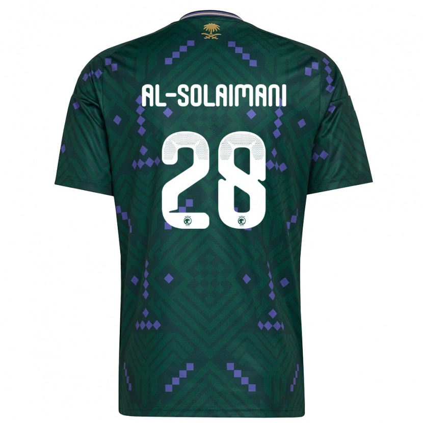 Danxen Niño Camiseta Arabia Saudita Solaiman Al-Solaimani #28 Verde Púrpura Blanco 1ª Equipación 26-28 La Camisa México