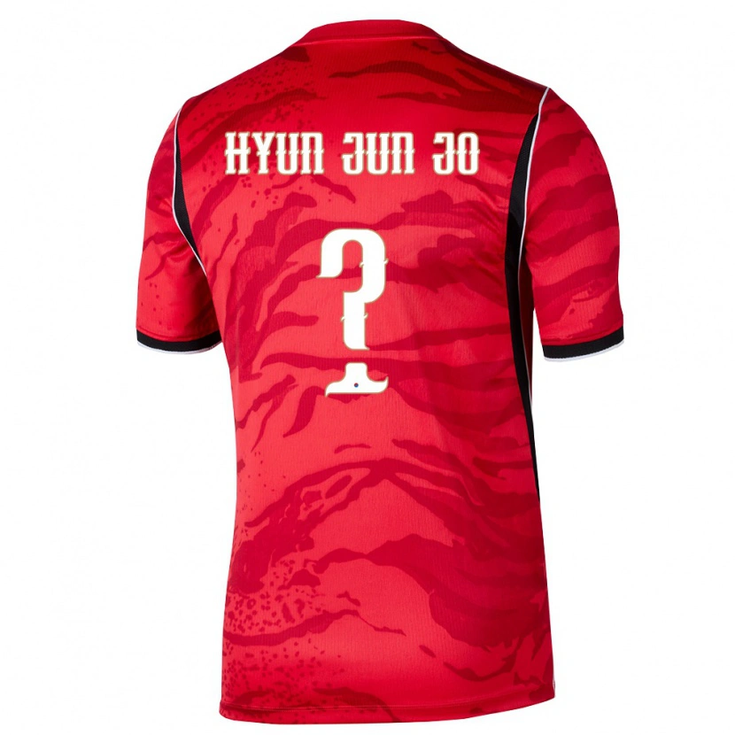 Danxen Niño Camiseta Corea Del Sur Jun-Hyun Jo #0 Rojo Blanco Negro 1ª Equipación 26-28 La Camisa México