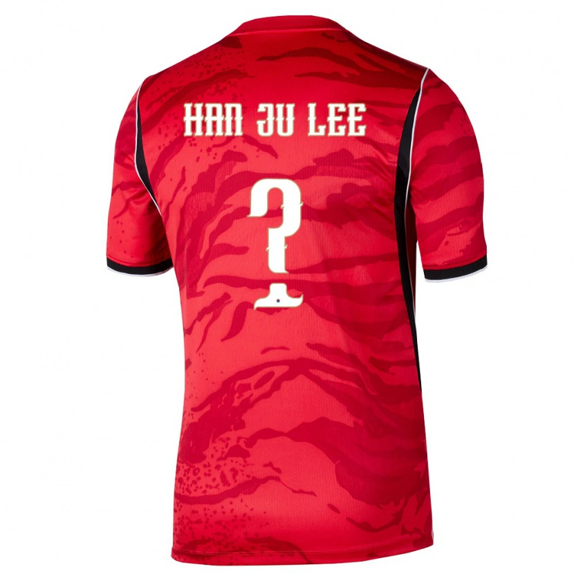 Danxen Niño Camiseta Corea Del Sur Ju-Han Lee #0 Rojo Blanco Negro 1ª Equipación 26-28 La Camisa México