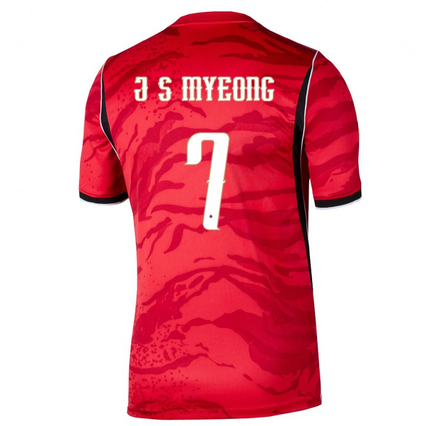 Danxen Niño Camiseta Corea Del Sur Seong-Jun Myeong #7 Rojo Blanco Negro 1ª Equipación 26-28 La Camisa México