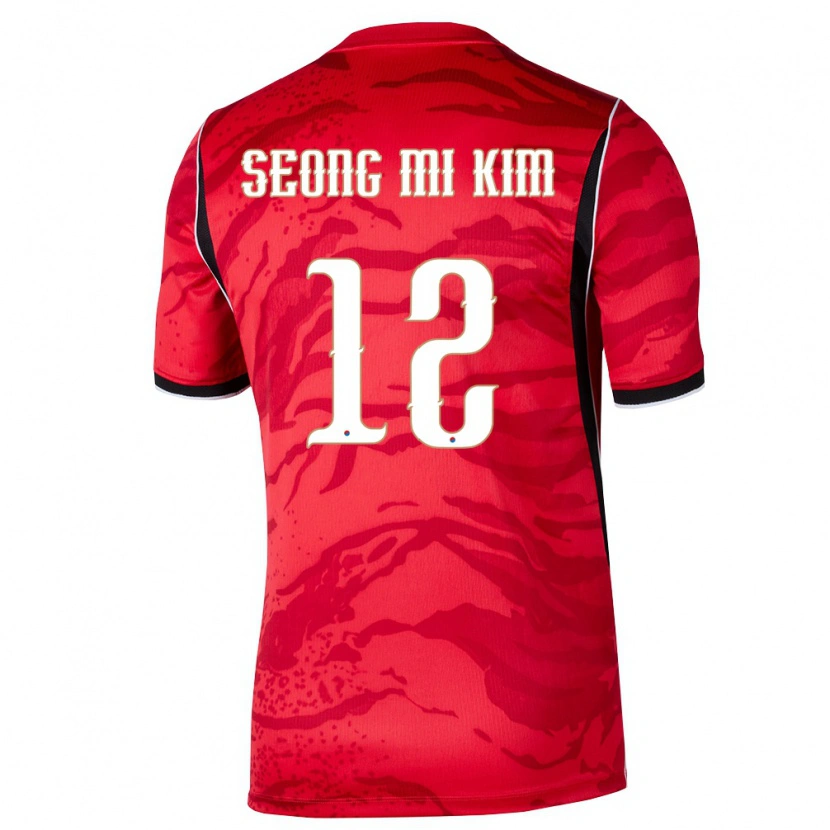 Danxen Niño Camiseta Corea Del Sur Kim Seong Mi #12 Rojo Blanco Negro 1ª Equipación 26-28 La Camisa México