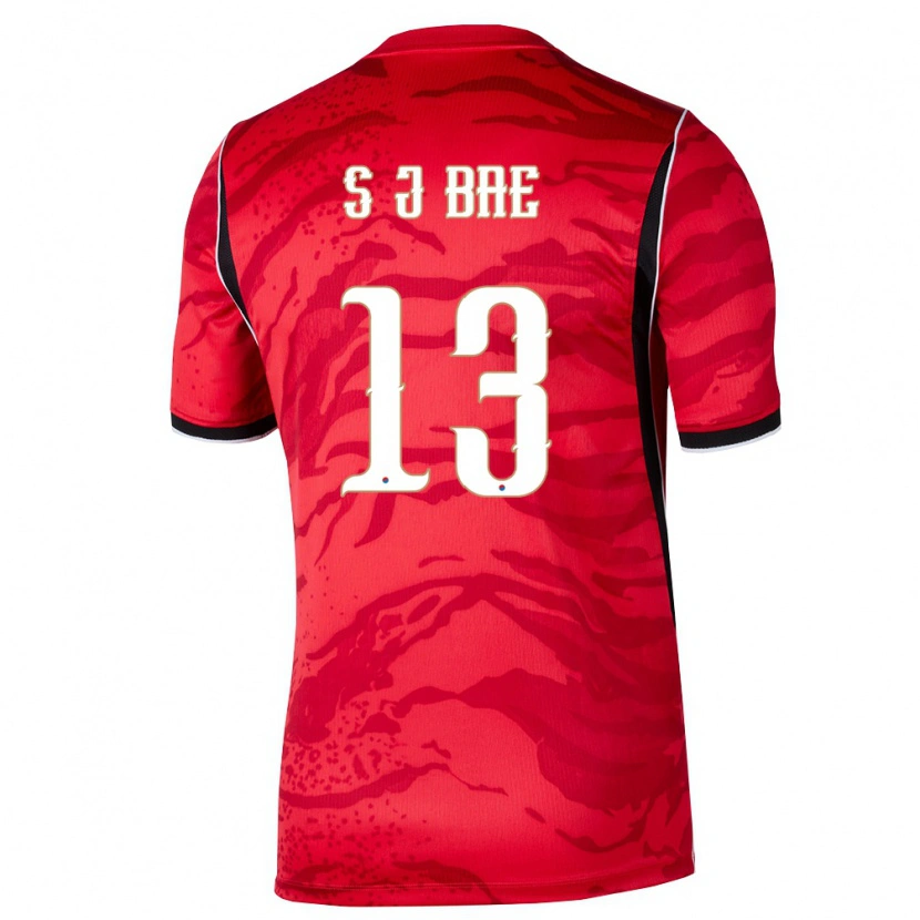 Danxen Niño Camiseta Corea Del Sur Bae Seo Joon #13 Rojo Blanco Negro 1ª Equipación 26-28 La Camisa México