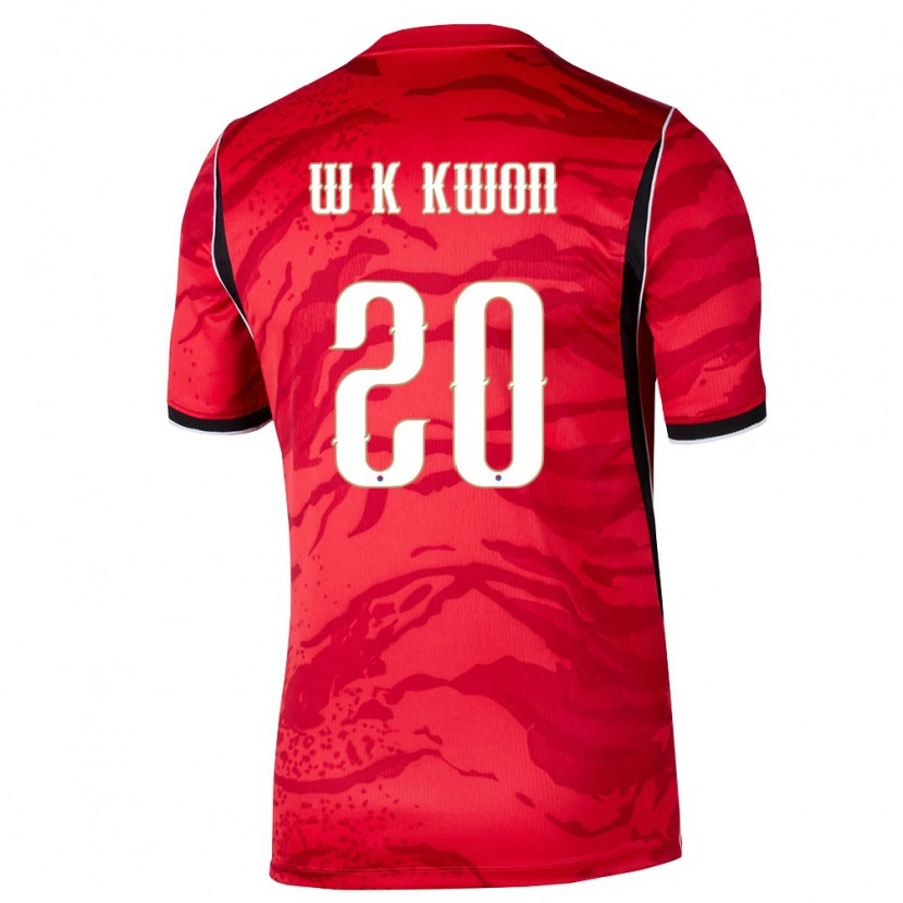 Danxen Niño Camiseta Corea Del Sur Kyung-Won Kwon #20 Rojo Blanco Negro 1ª Equipación 26-28 La Camisa México